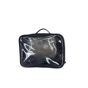 Calpak Small Clear Cosmetic Toiletry Travel Case With Black Trim Preowned H94